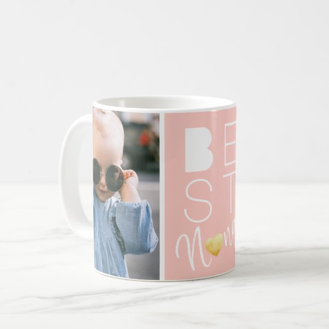 Taza De Café Personalizado Dos Foto Mejor Nana Mug (Anverso izquierdo)