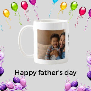 Taza De Café Personalizado dos fotos, el día sonriente del padr