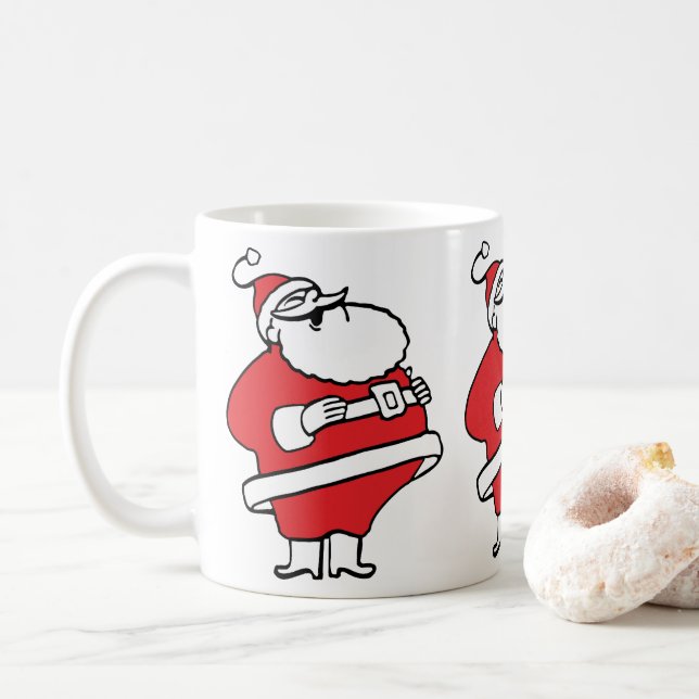Taza De Café Personalizado educado Jolly Santa Claus Laughs Ho  (Con donut)