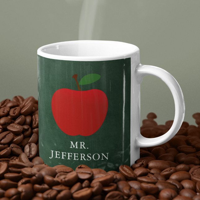 Taza De Café Personalizado educado profesor de pizarra de Apple (Subido por el creador)