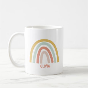 Taza De Café Personalizado el arcoiris infantil Boho