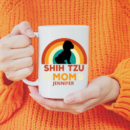 Taza De Café Personalizado el atardecer de mamá de perro shih t