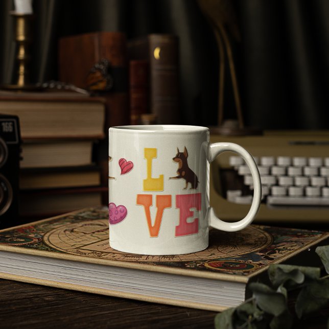 Taza De Café Personalizado El día de San Valentín Cute Doberman (Subido por el creador)