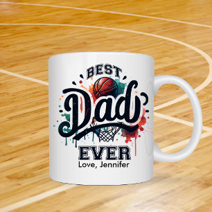 Taza De Café Personalizado el Día del Mejor Padre de Baloncesto
