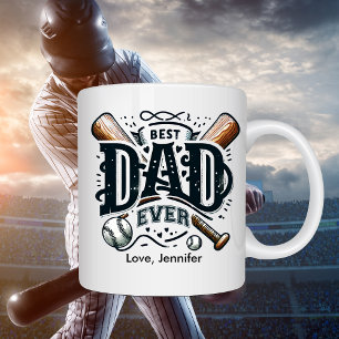Taza De Café Personalizado el Día del Mejor Padre de Béisbol