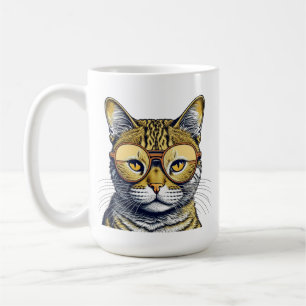 Taza De Café Personalizado el Gato Kitty de Guay con Gafas