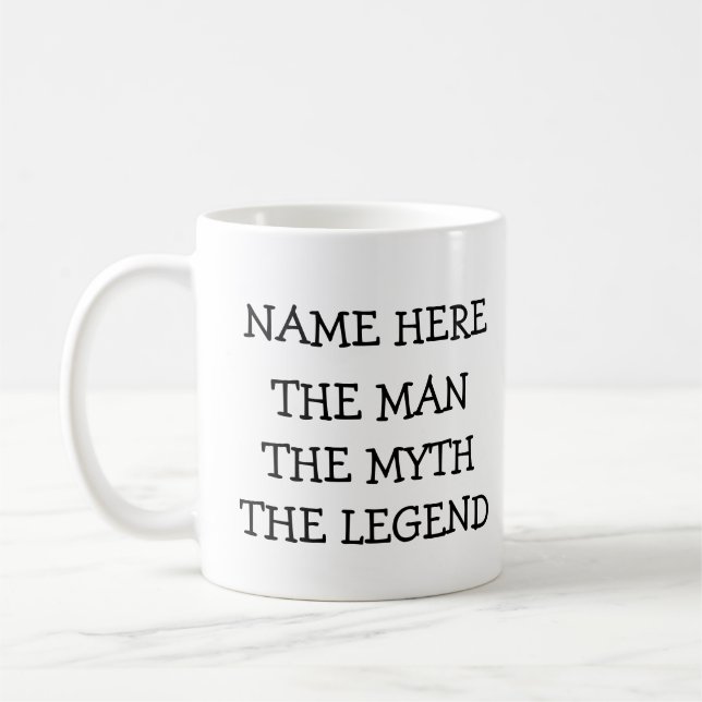 Taza De Café Personalizado El Hombre El Mito La Leyenda (Izquierda)
