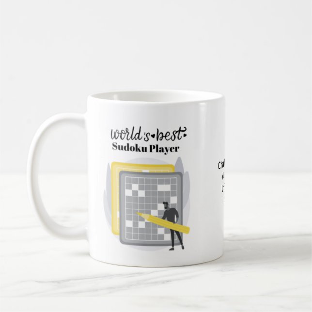 Taza De Café Personalizado el mejor jugador masculino de Sudoku (Izquierda)