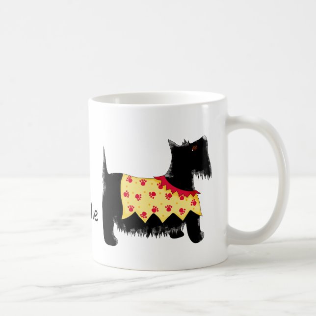Taza De Café Personalizado el nombre amarillo del perro de colo (Derecha)