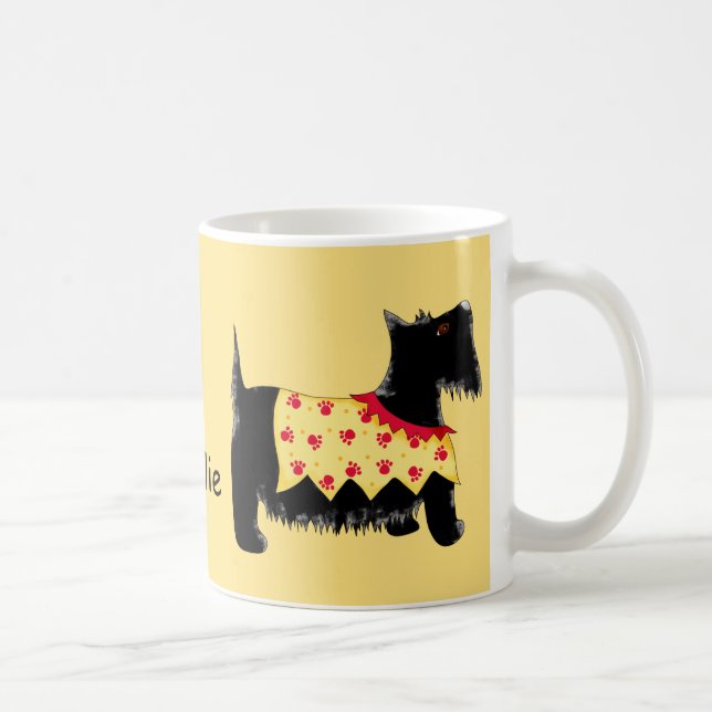 Taza De Café Personalizado el nombre amarillo del perro de colo (Derecha)