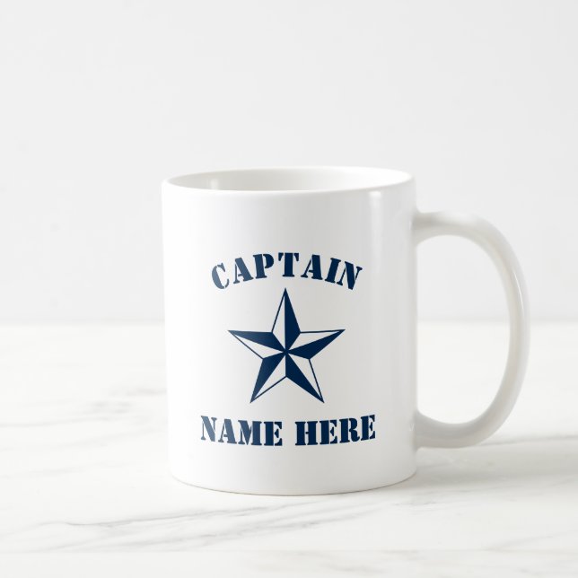 Taza De Café Personalizado el nombre del capitán de la estrella (Derecha)