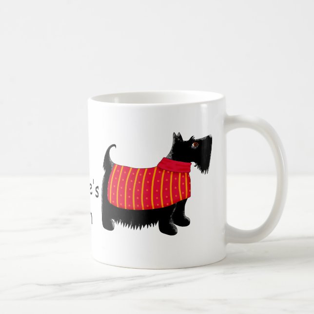 Taza De Café Personalizado el nombre del Naranja de perro de Bl (Derecha)