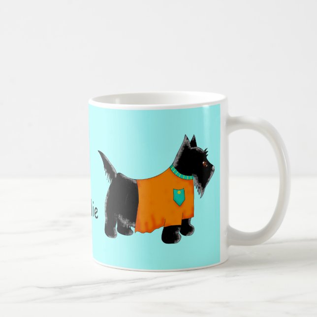 Taza De Café Personalizado el nombre del Naranja de perro de Bl (Derecha)