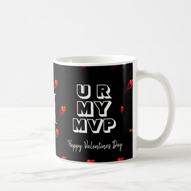 Taza De Café Personalizado elegante Valentine U R MY MVP Monogr (Derecha)