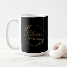 Taza De Café Personalizado en negro y dorado