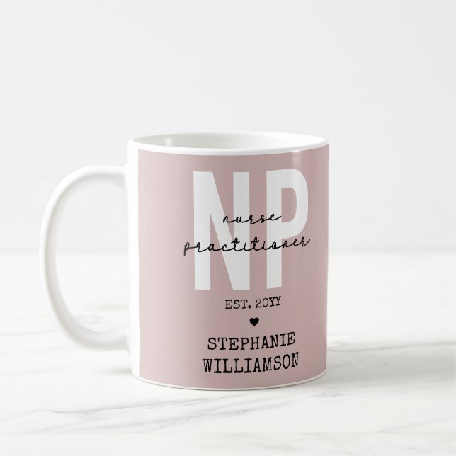 Taza De Café Personalizado Enfermera practicante NP regalo de g (Izquierda)