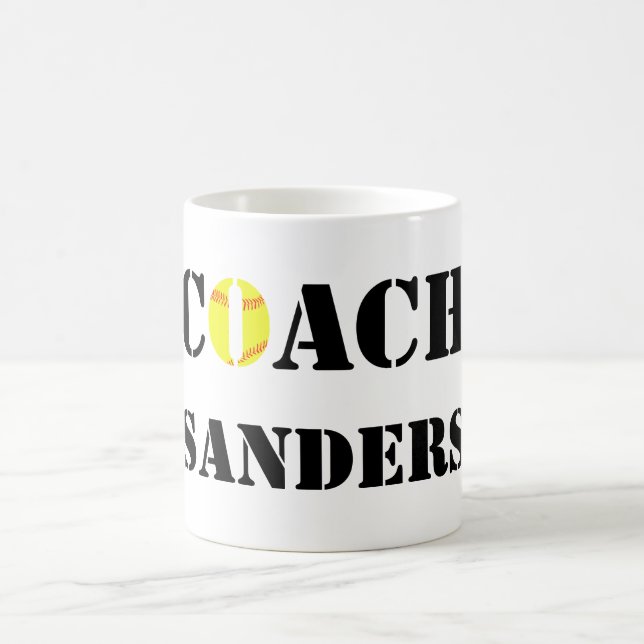 Taza De Café Personalizado entrenador de softball Coffee Mug (Centro)