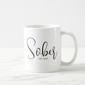 Taza De Café Personalizado Est Sober Calligraphy Black White