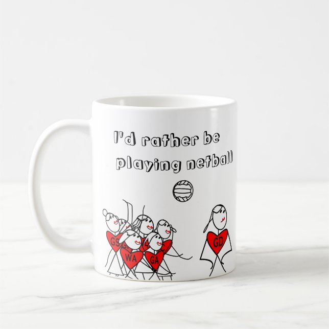 Taza De Café Personalizado estaría jugando bastante al Netball (Izquierda)
