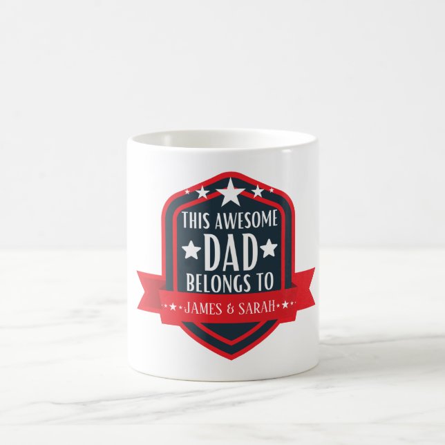 Taza De Café Personalizado Este Increíble Papá Pertenece A, (Centro)
