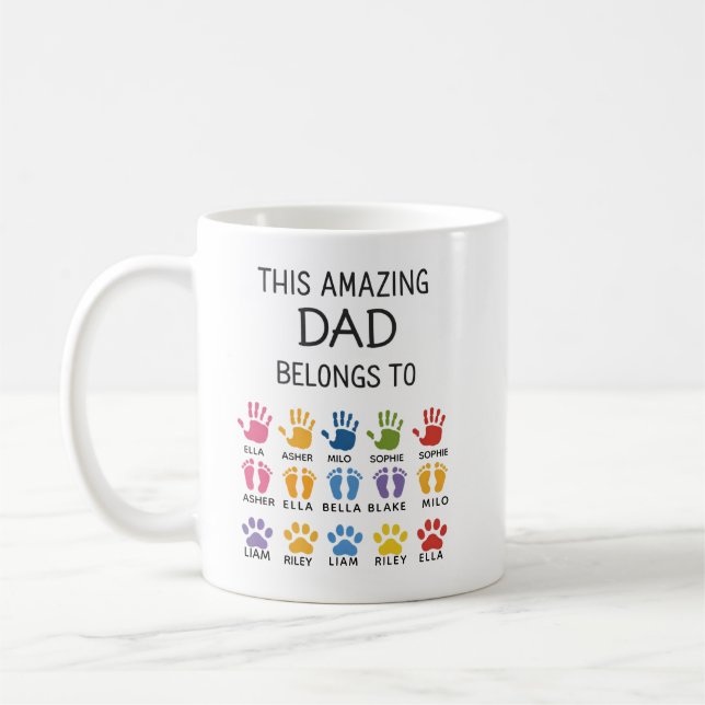 Taza De Café Personalizado Este Papá Increíble Pertenece A | Pe (Izquierda)