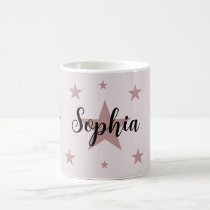 Taza De Café Personalizado Estrella Rosa Mug - Personalizado co