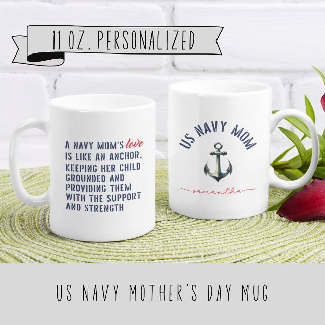 Taza De Café Personalizado exclusivo de mamá de la Marina de Es (Subido por el creador)