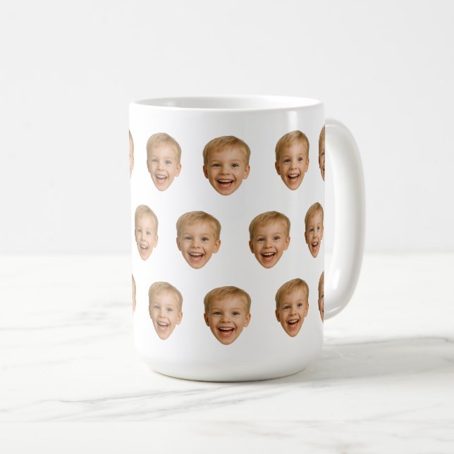 Taza De Café Personalizado Face Mug, foto personalizada de cara (Anverso derecho)