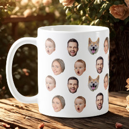 Taza De Café Personalizado Face Photo Family Mug, 4 Fotos Mug