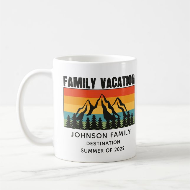 Taza De Café Personalizado Familia Vacaciones Montañas Senderis (Izquierda)