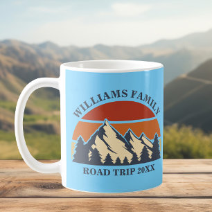 Taza De Café Personalizado Familia Viaje por Carretera Azul Cam