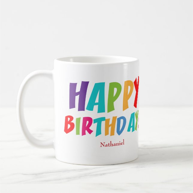 Taza De Café Personalizado Feliz Cumpleaños (Izquierda)