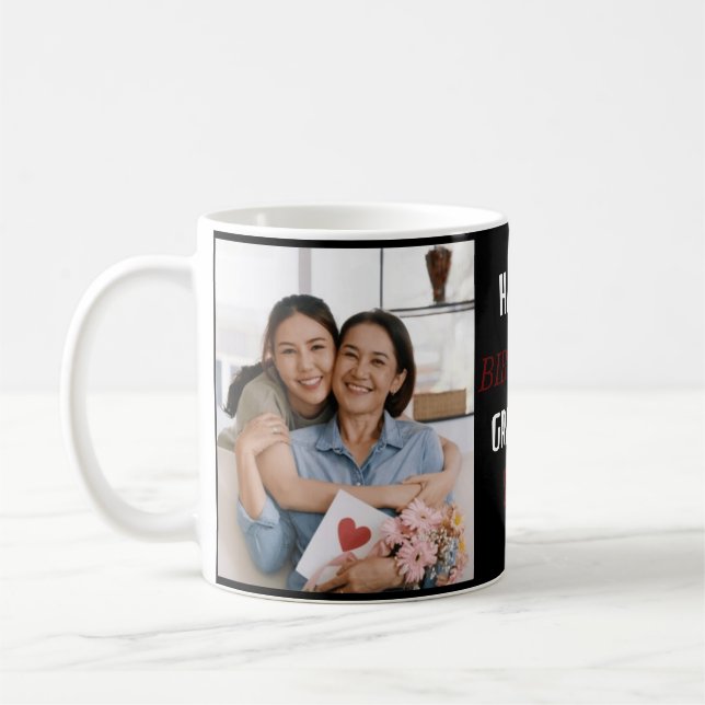 Taza De Café Personalizado Feliz cumpleaños, abuela Collage de  (Izquierda)
