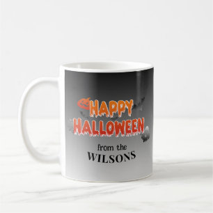 Taza De Café Personalizado Feliz Halloween: Agrega tu nombre de
