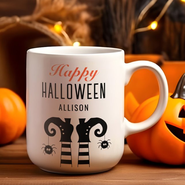 Taza De Café Personalizado Feliz Halloween Pies de Bruja (Subido por el creador)