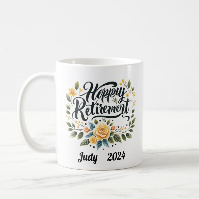 Taza De Café Personalizado Feliz Jubilación (Izquierda)