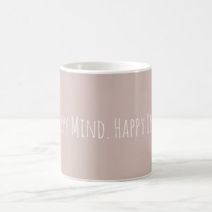 Taza De Café Personalizado Feliz Mente. Feliz vida Motivadora m