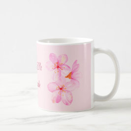 Taza De Café Personalizado Floral Girly Pink