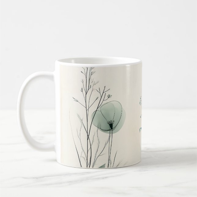 Taza De Café Personalizado Floral Mug para mamá - Gentileza sua (Izquierda)