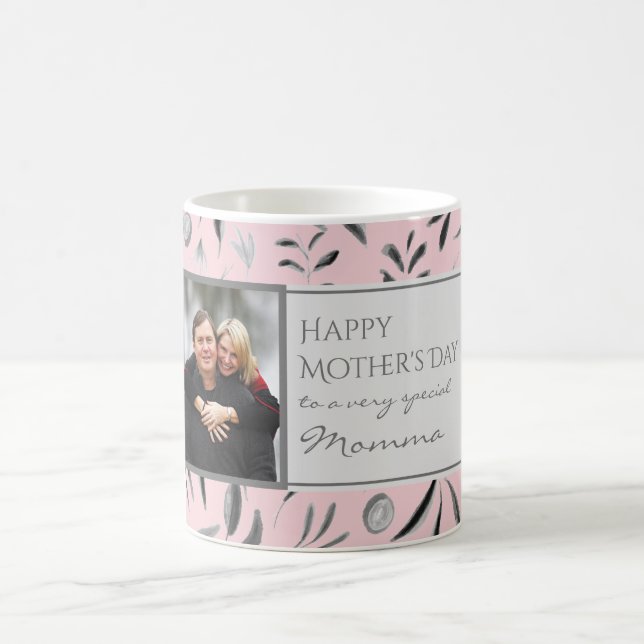 Taza De Café Personalizado floral PINK MOMMA Foto (Centro)