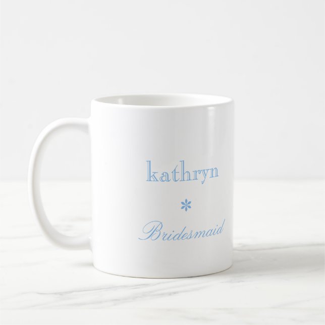 Taza De Café Personalizado foto azul argyle preppy bridesmaid c (Izquierda)