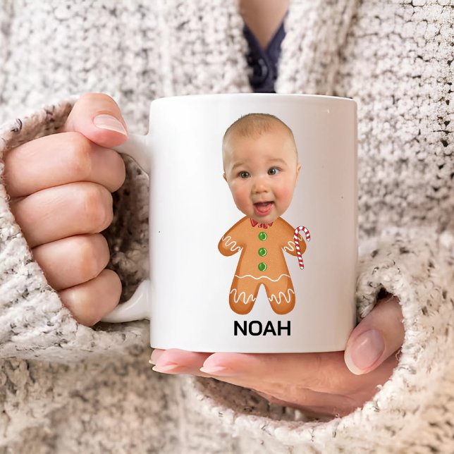 Taza De Café Personalizado foto bebé cara a cara Navidades grac (Subido por el creador)