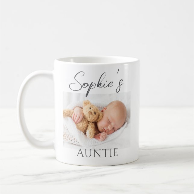 Taza De Café Personalizado Foto bebé tía Mug (Izquierda)
