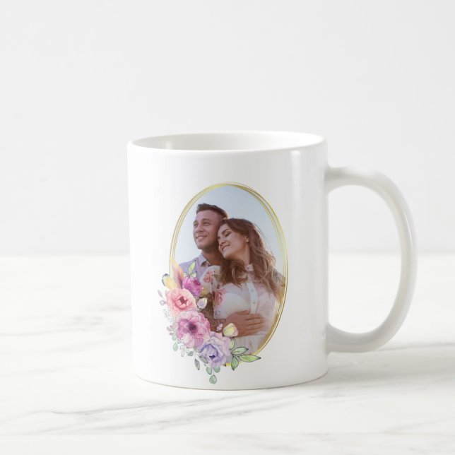 Taza De Café Personalizado Foto Boho Frame Coffee Mug (Derecha)