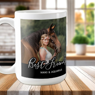 Taza De Café Personalizado foto caballo Mejor amigo negro