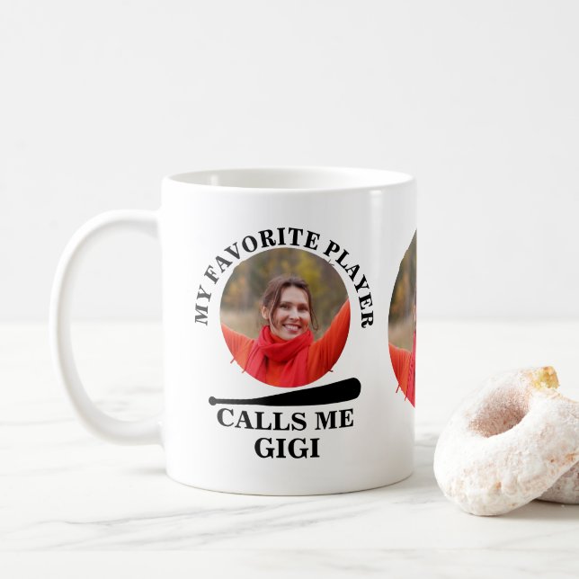 Taza De Café Personalizado foto con forma de béisbol mi béisbol (Con donut)