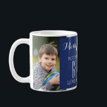 Taza De Café Personalizado Foto de los mejores Navidades del ab<br><div class="desc">Personalizable de la plantilla de collage de fotos de feliz navidad abuelo mug en azul y blanco. Un gran regalo fotográfico personalizado para el abuelo.</div>