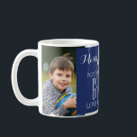 Taza De Café Personalizado Foto de los mejores Navidades del ab<br><div class="desc">Personalizable de la plantilla de collage de fotos de feliz navidad abuelo mug en azul y blanco. Un gran regalo fotográfico personalizado para el abuelo.</div>