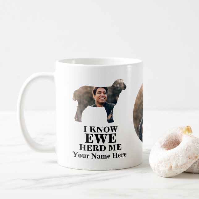 Taza De Café Personalizado foto de ovejas sé si me escuchamos a (Con donut)
