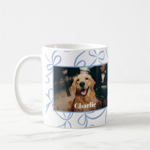 Taza De Café Personalizado Foto de perro y nombre patrón de arc